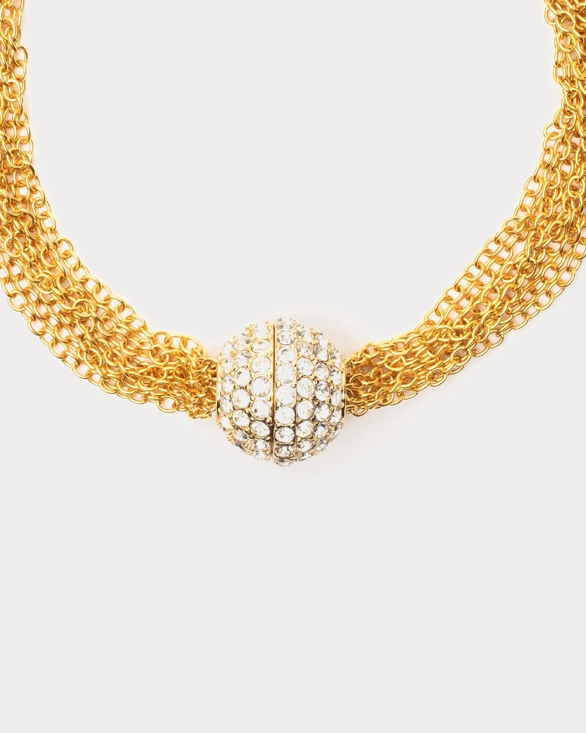 Short Gold Crystal Ball Necklace sold by Frances Valentine product image thumbnail 3