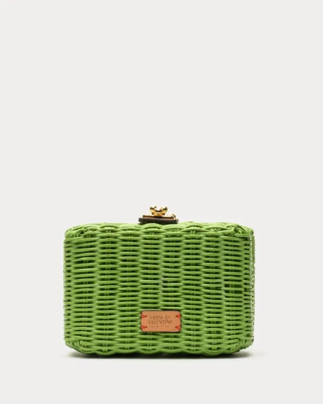 Paige Wicker Clutch - Lime Green sold by Frances Valentine