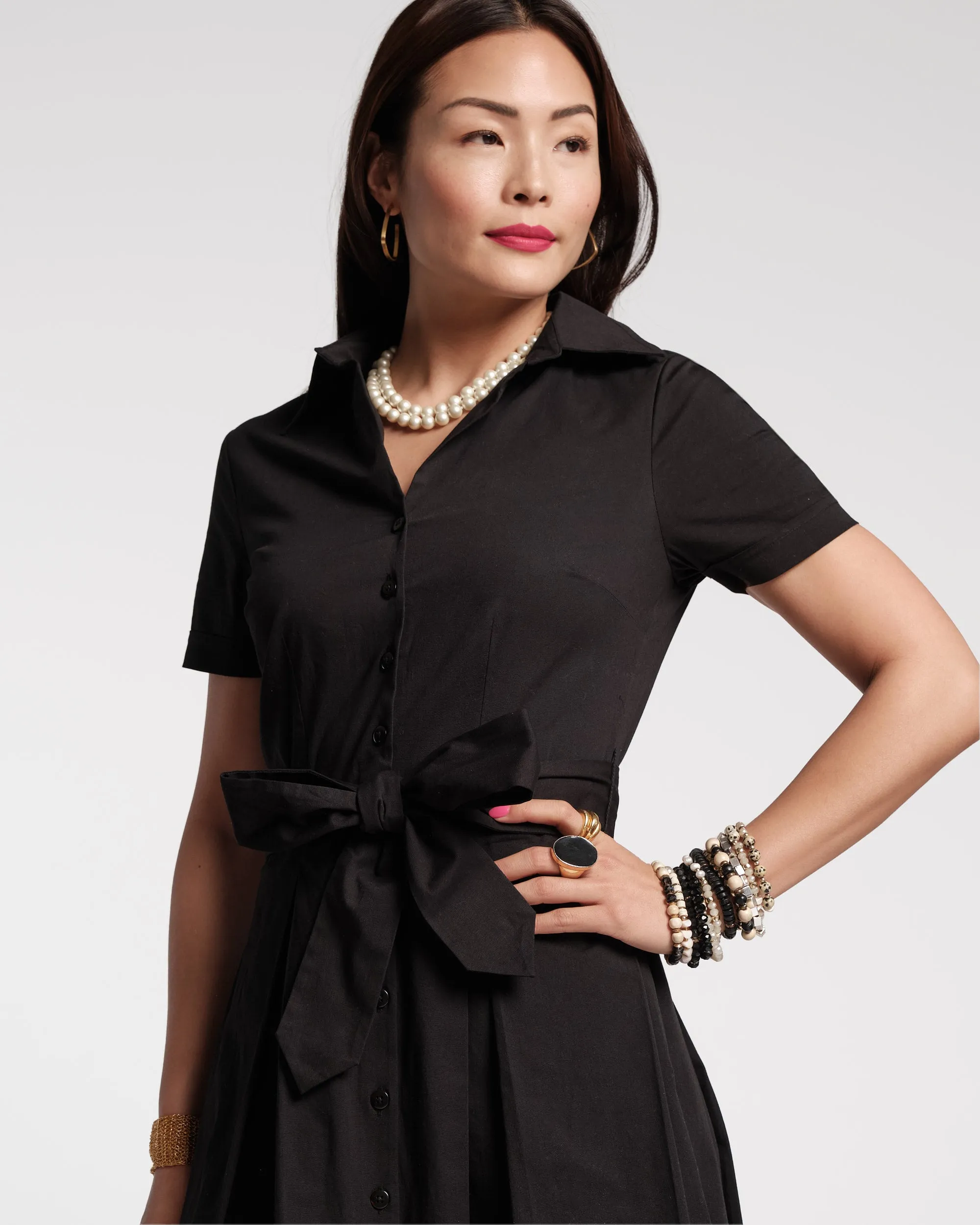 Bella Midi Dress Cotton Black sold by Frances Valentine product image thumbnail 3