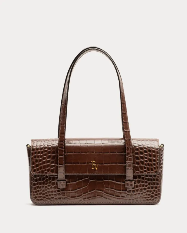 Small Slim Croc Embossed Tote Bag sold by Frances Valentine