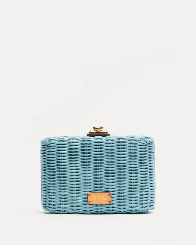 Paige Wicker Clutch - Light Blue sold by Frances Valentine