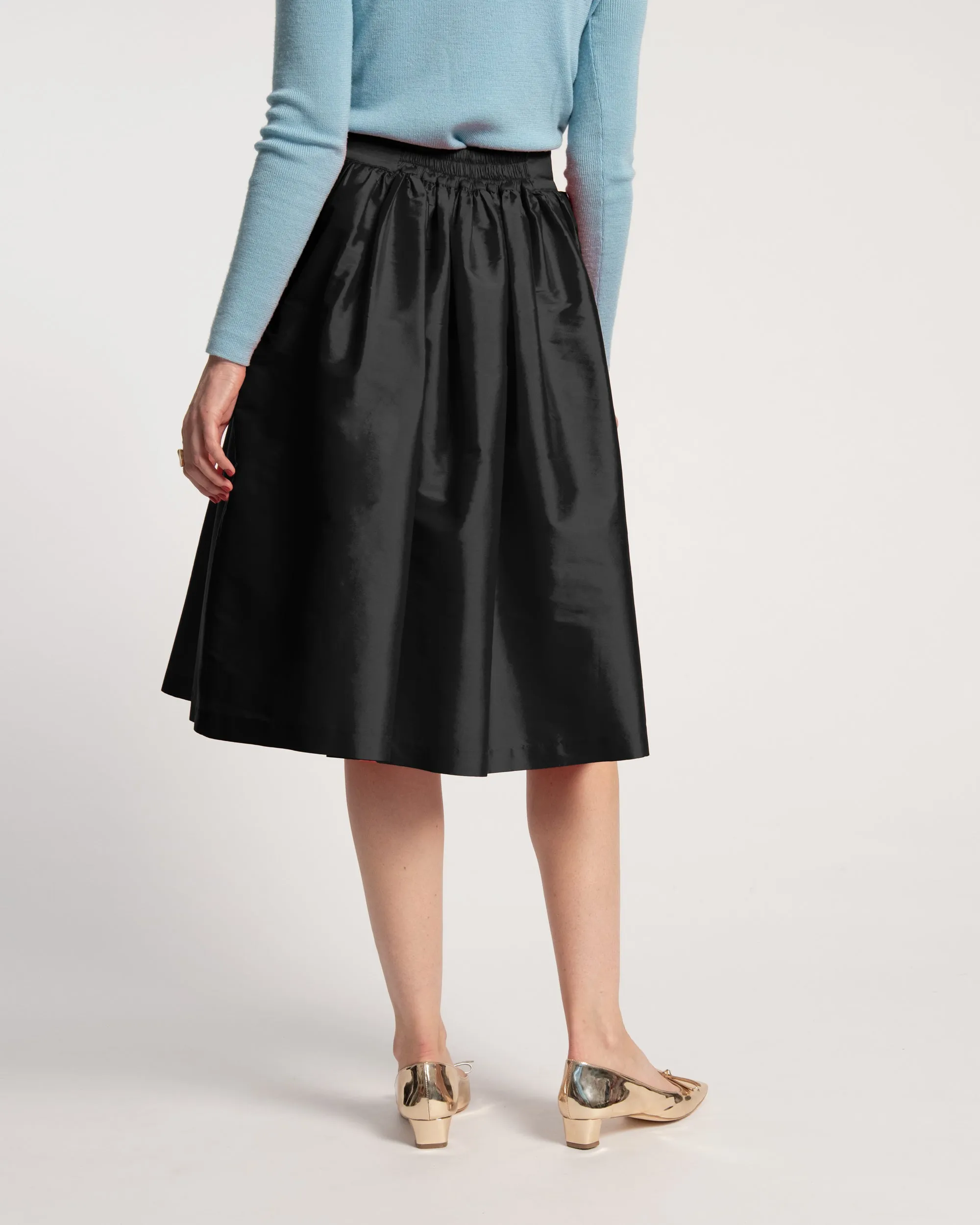 Barbara Gathered Midi Skirt - Black sold by Frances Valentine product image thumbnail 3
