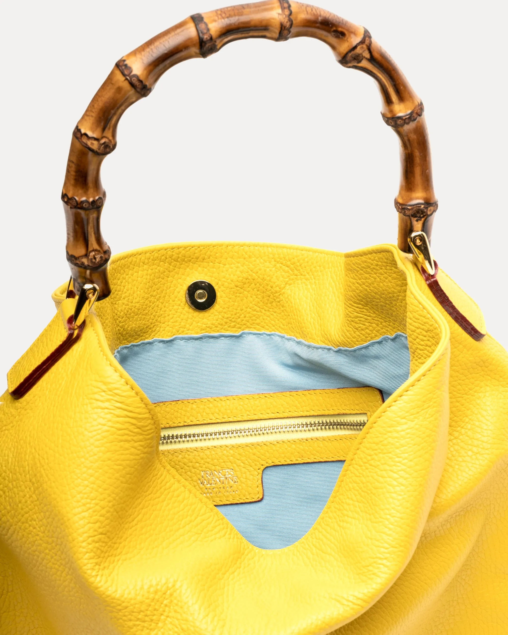 Muriel Tote Tumbled Leather Canary sold by Frances Valentine product image thumbnail 4