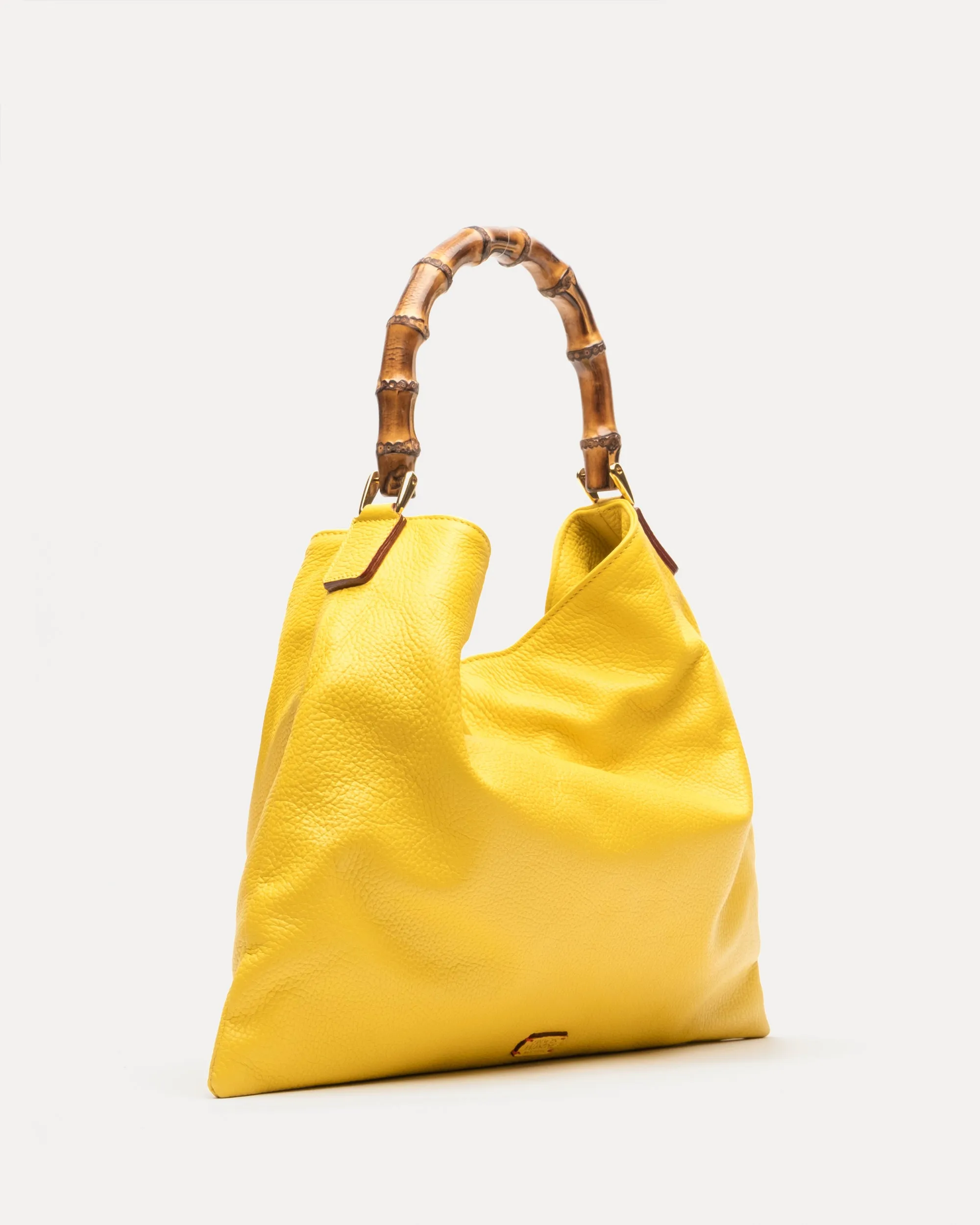 Muriel Tote Tumbled Leather Canary sold by Frances Valentine product image thumbnail 3