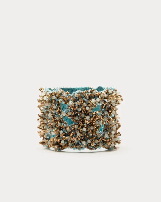 Edwina Bracelet Light Blue Gold made by Frances Valentine