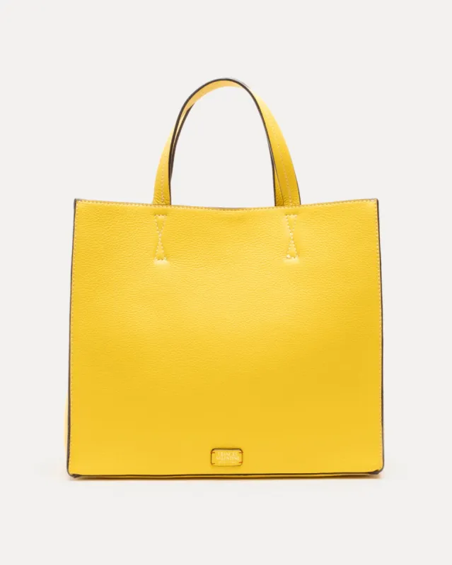Margo Tote Tumbled Leather - Canary sold by Frances Valentine