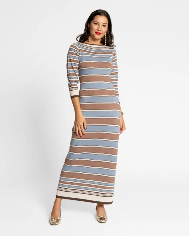 Bianca Maxi Dress - Blue Brown sold by Frances Valentine