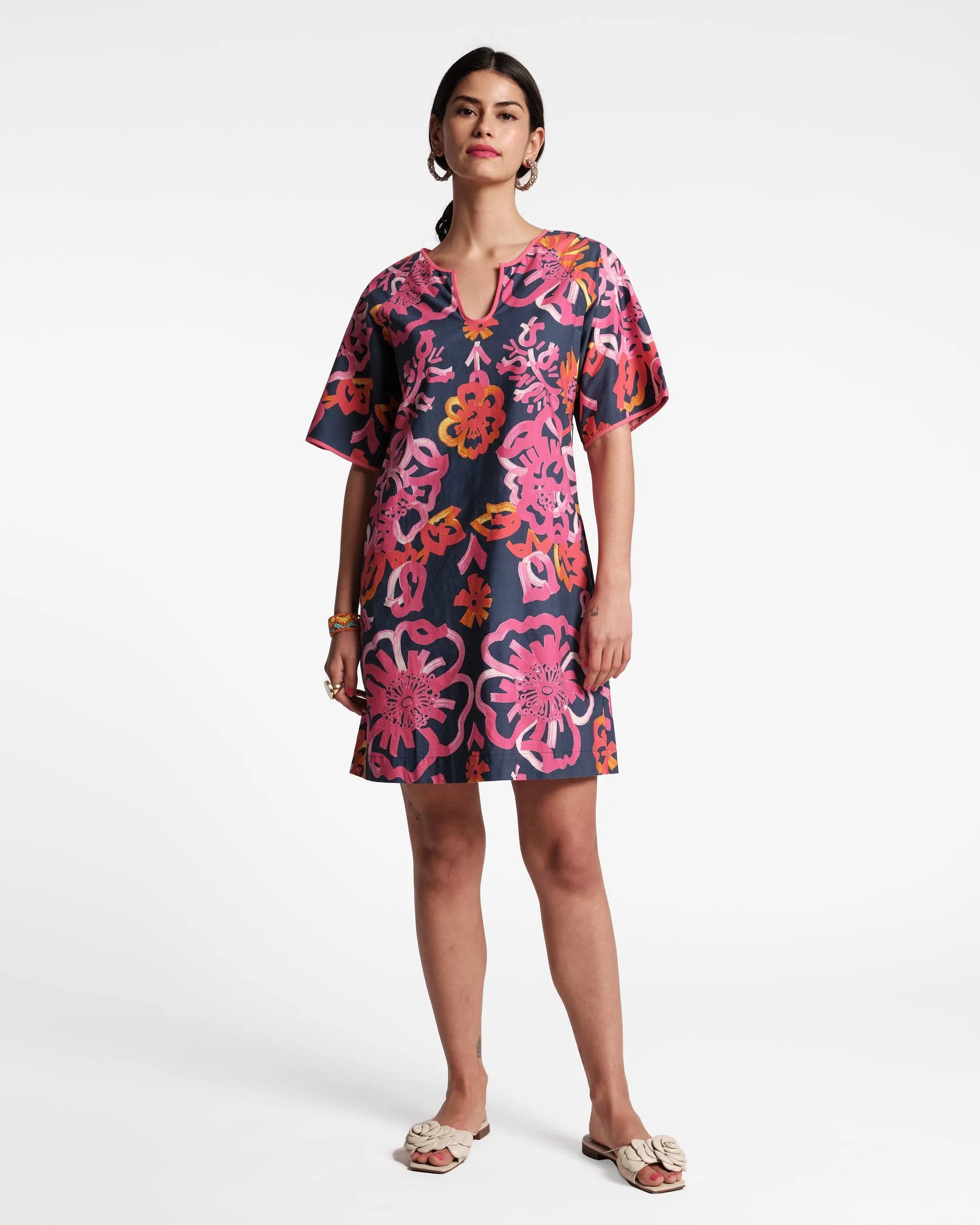 Doris Mini Dress Cotton Poplin Graphic Gerbera Print sold by Frances Valentine product image thumbnail 2