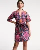 Doris Mini Dress Cotton Poplin Graphic Gerbera Print sold by Frances Valentine