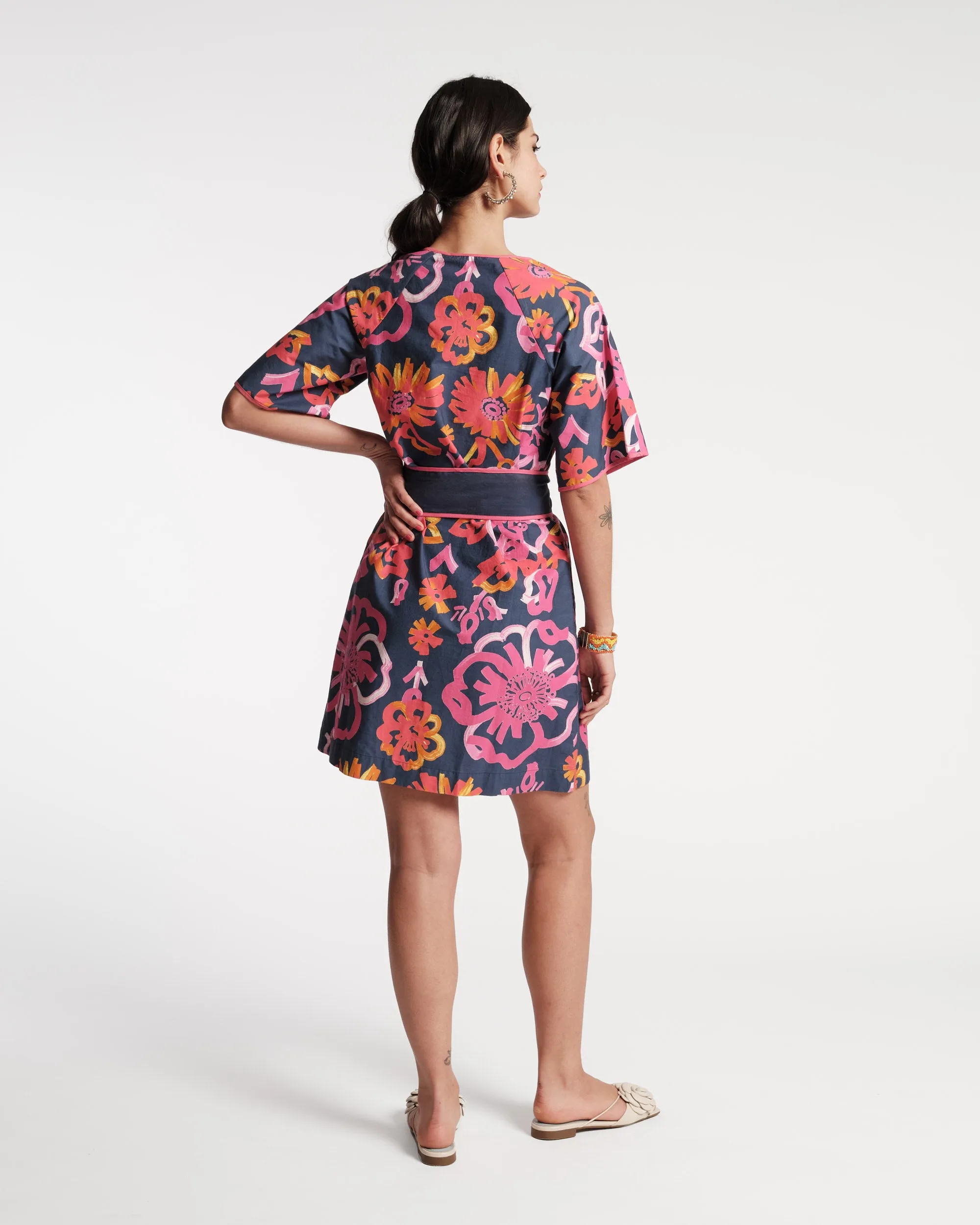 Doris Mini Dress Cotton Poplin Graphic Gerbera Print sold by Frances Valentine product image thumbnail 5