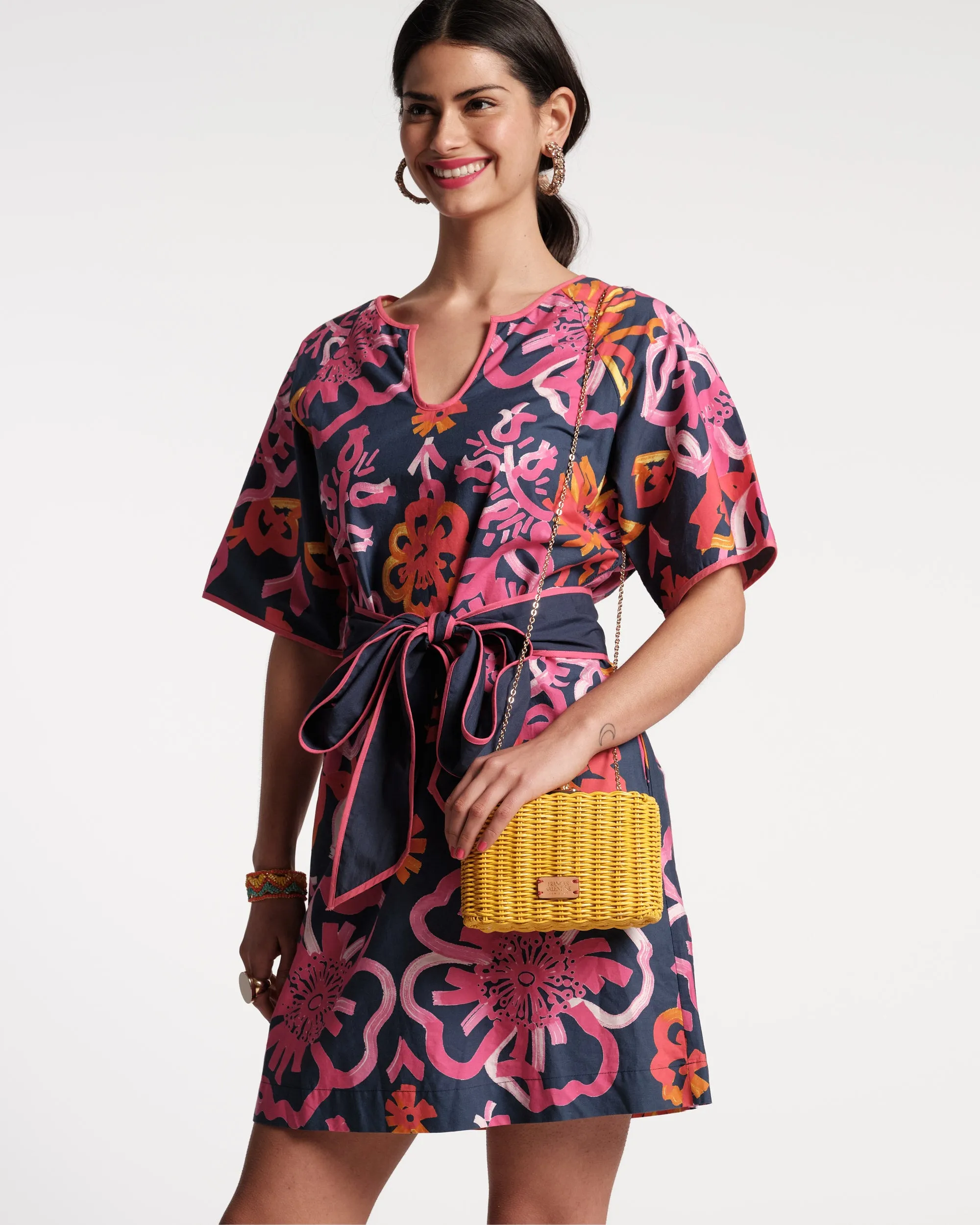 Doris Mini Dress Cotton Poplin Graphic Gerbera Print sold by Frances Valentine product image thumbnail 3