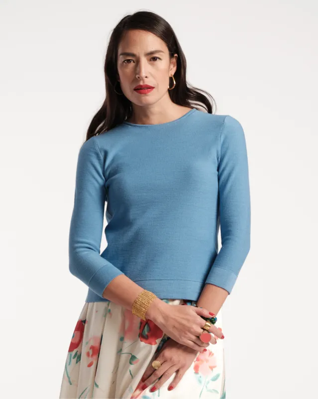 Rachel Knit Top - Blue sold by Frances Valentine