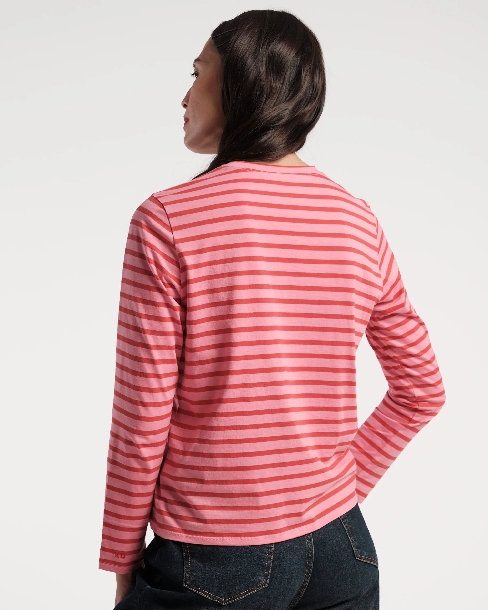 Long Sleeve Striped Tee Shirt - Pink Red sold by Frances Valentine product image thumbnail 3