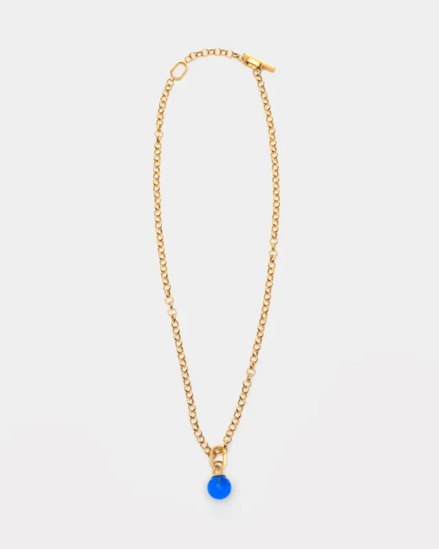 Manhattan Gem Necklace Midnight Blue Gold sold by Frances Valentine