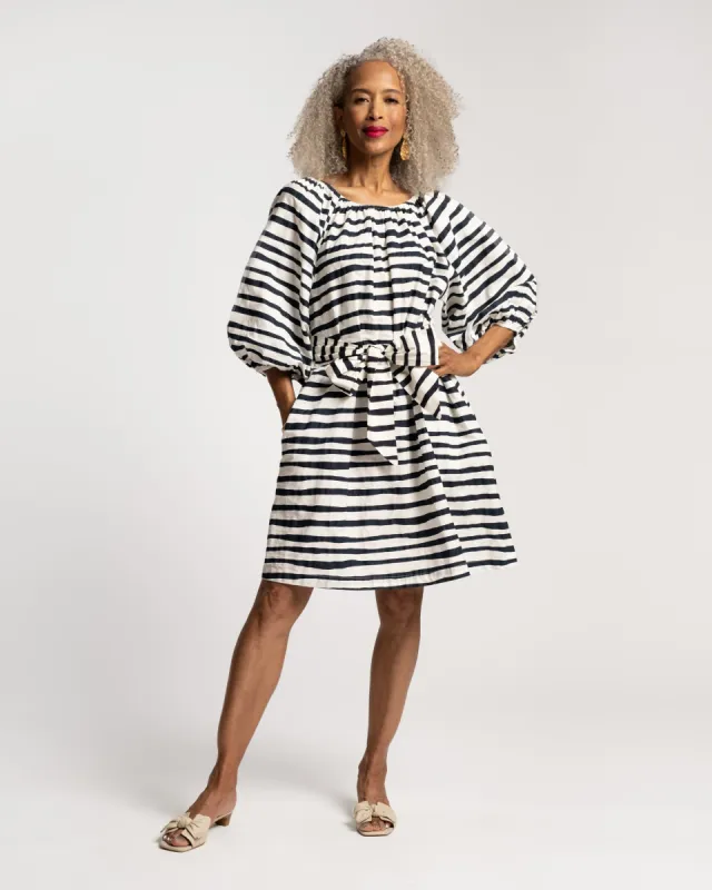 Bliss Mini Painterly Stripe Black White sold by Frances Valentine