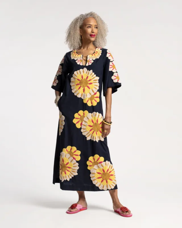 Delightful Caftan Sunrise Navy Multi sold by Frances Valentine