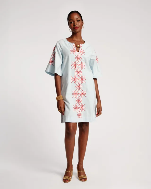 Charming Caftan Mini - Gambit Light Blue sold by Frances Valentine