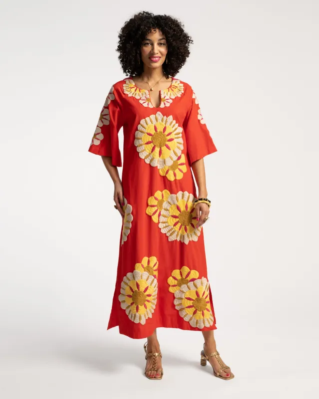 Delightful Caftan Sunrise Coral Multi sold by Frances Valentine