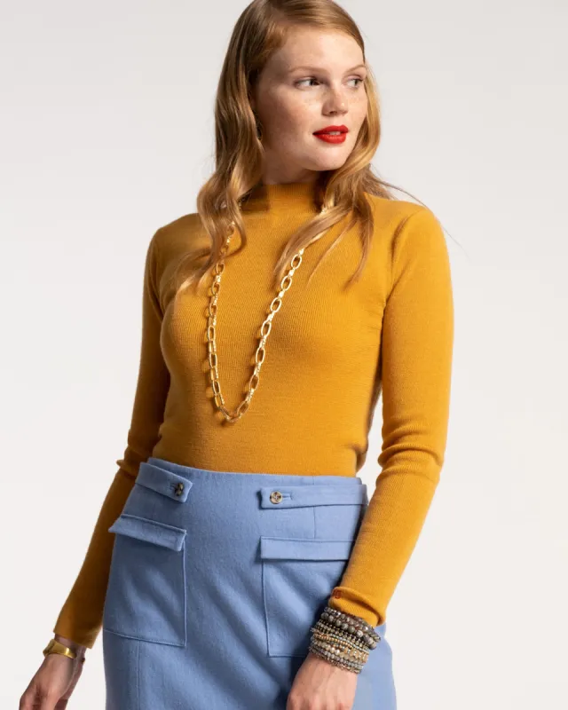Marie Long Sleeve Sweater - Mustard sold by Frances Valentine