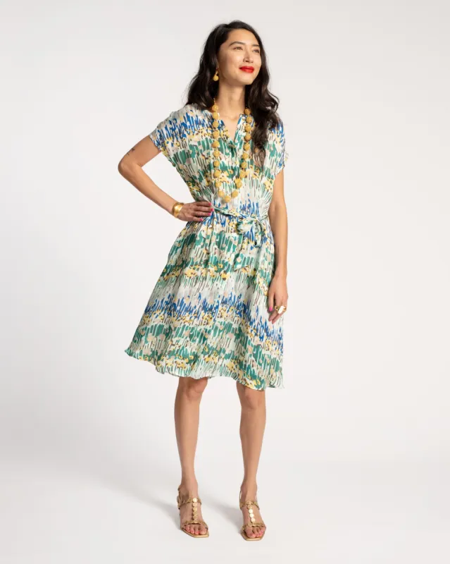Anna Slope Arm Dress Meadow Print made by Frances Valentine