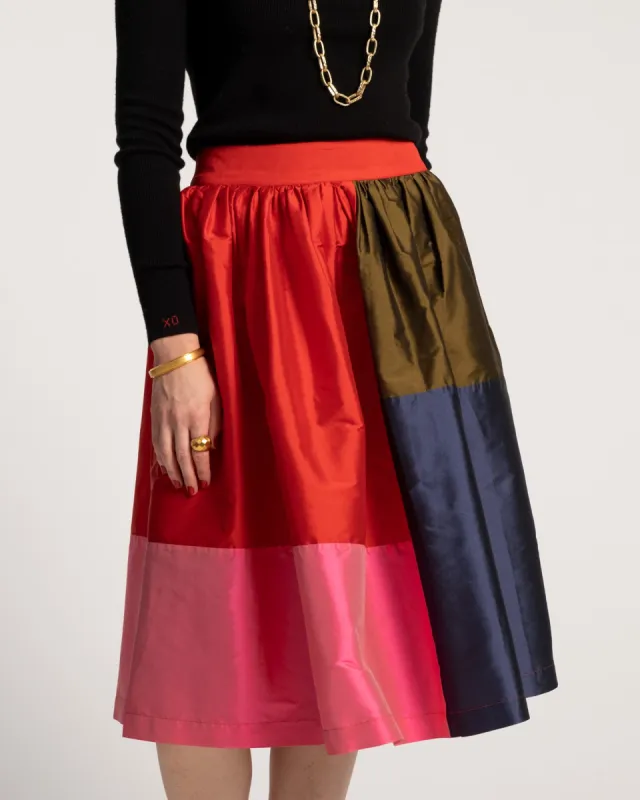 Barbara Midi Skirt - Colorblock sold by Frances Valentine