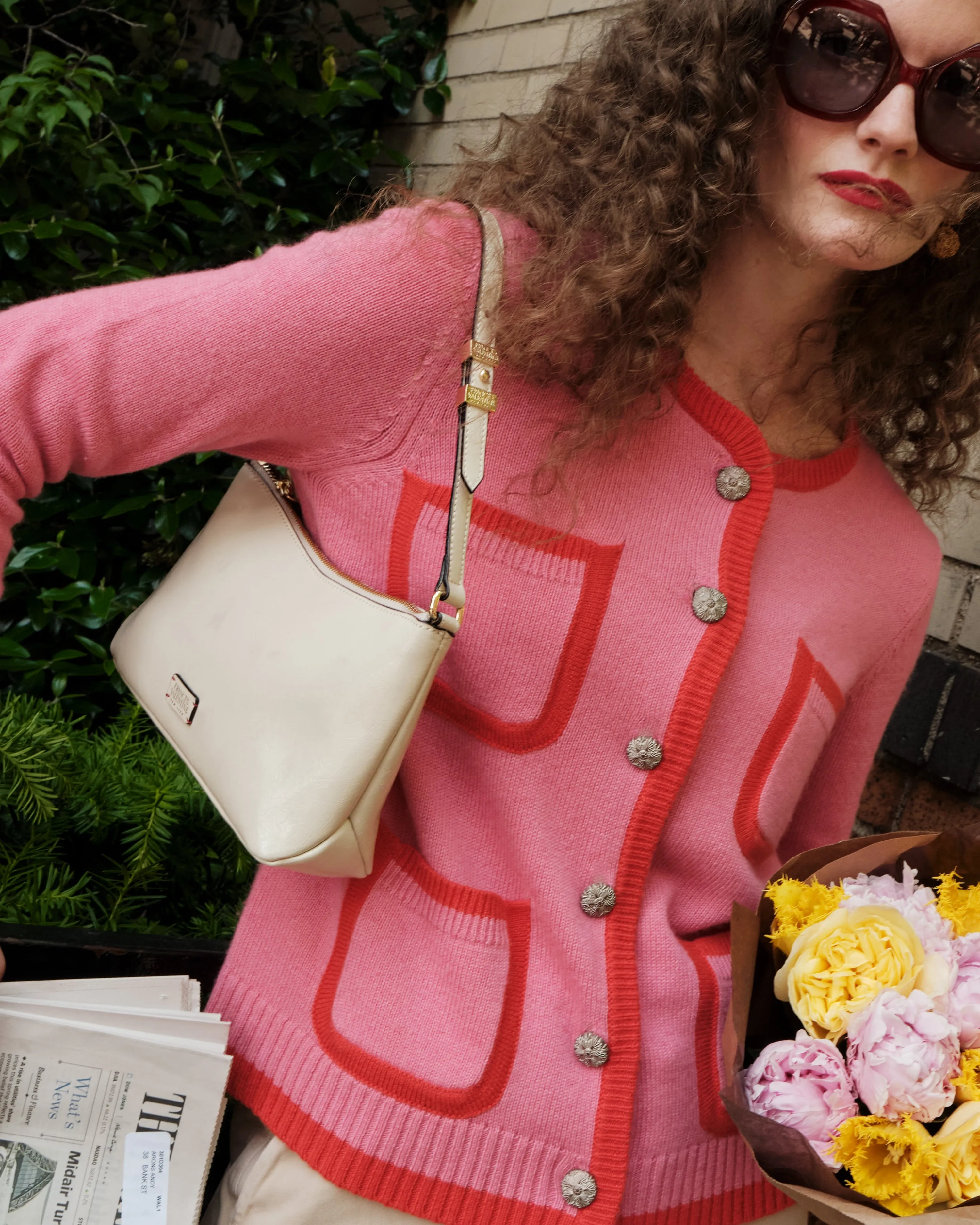 Freddie Shoulder Bag - Crinkled Leather Oyster sold by Frances Valentine product image thumbnail 2