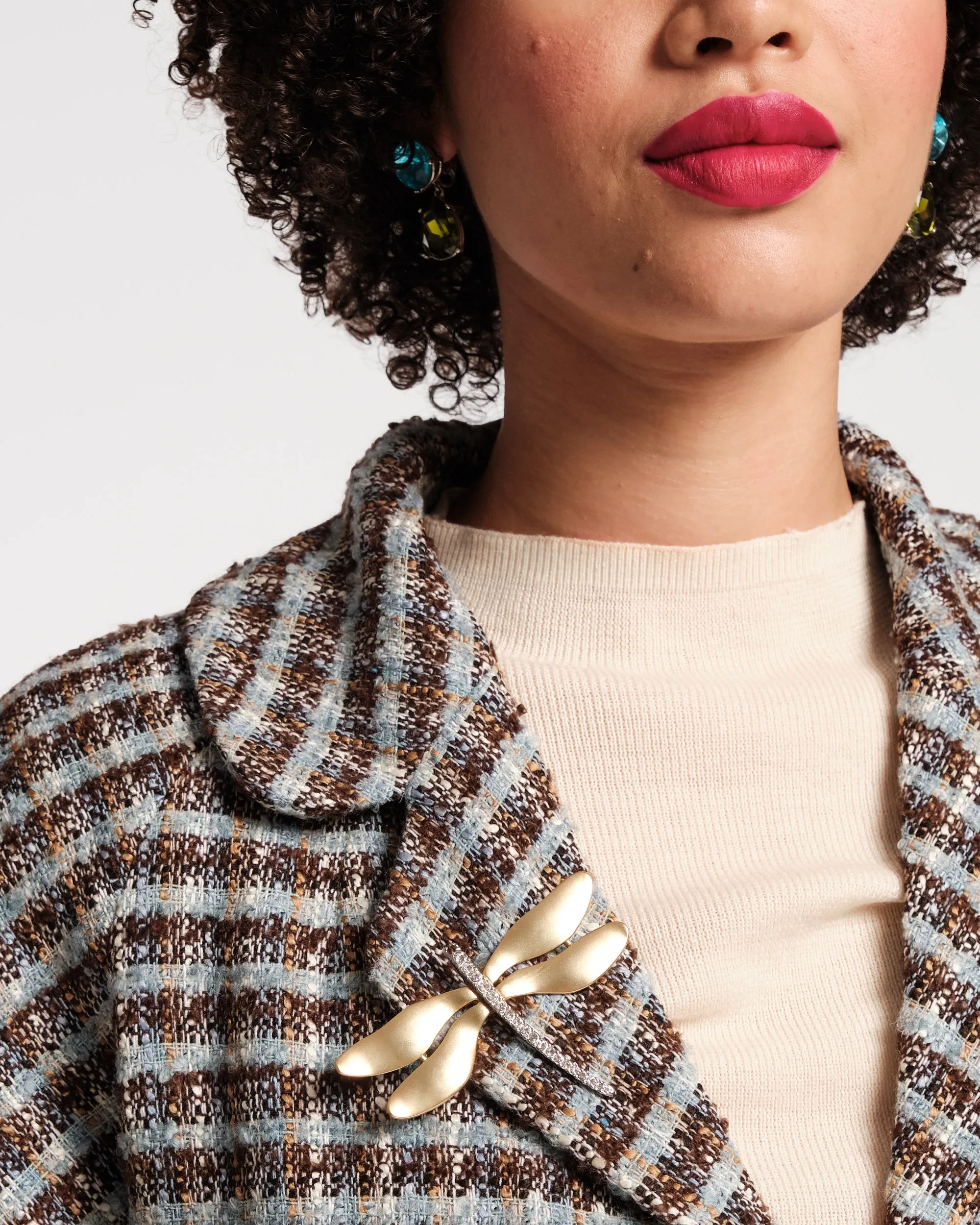 Dragonfly Pin Gold White Black sold by Frances Valentine product image thumbnail 2