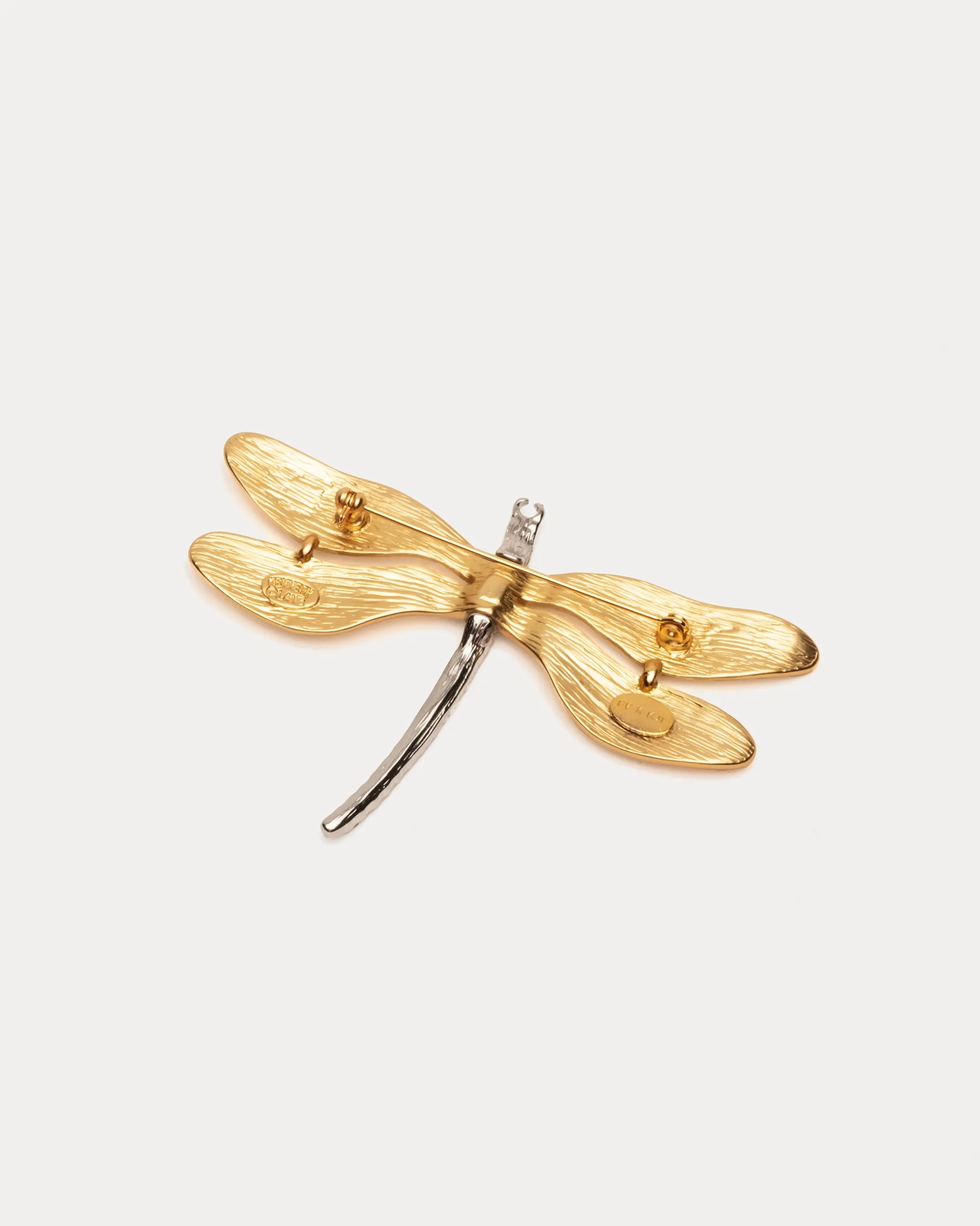Dragonfly Pin Gold White Black sold by Frances Valentine product image thumbnail 3