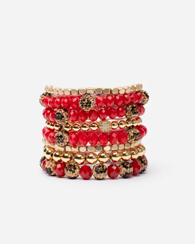Happy Holidays Beaded Stacked Bracelet made by Frances Valentine
