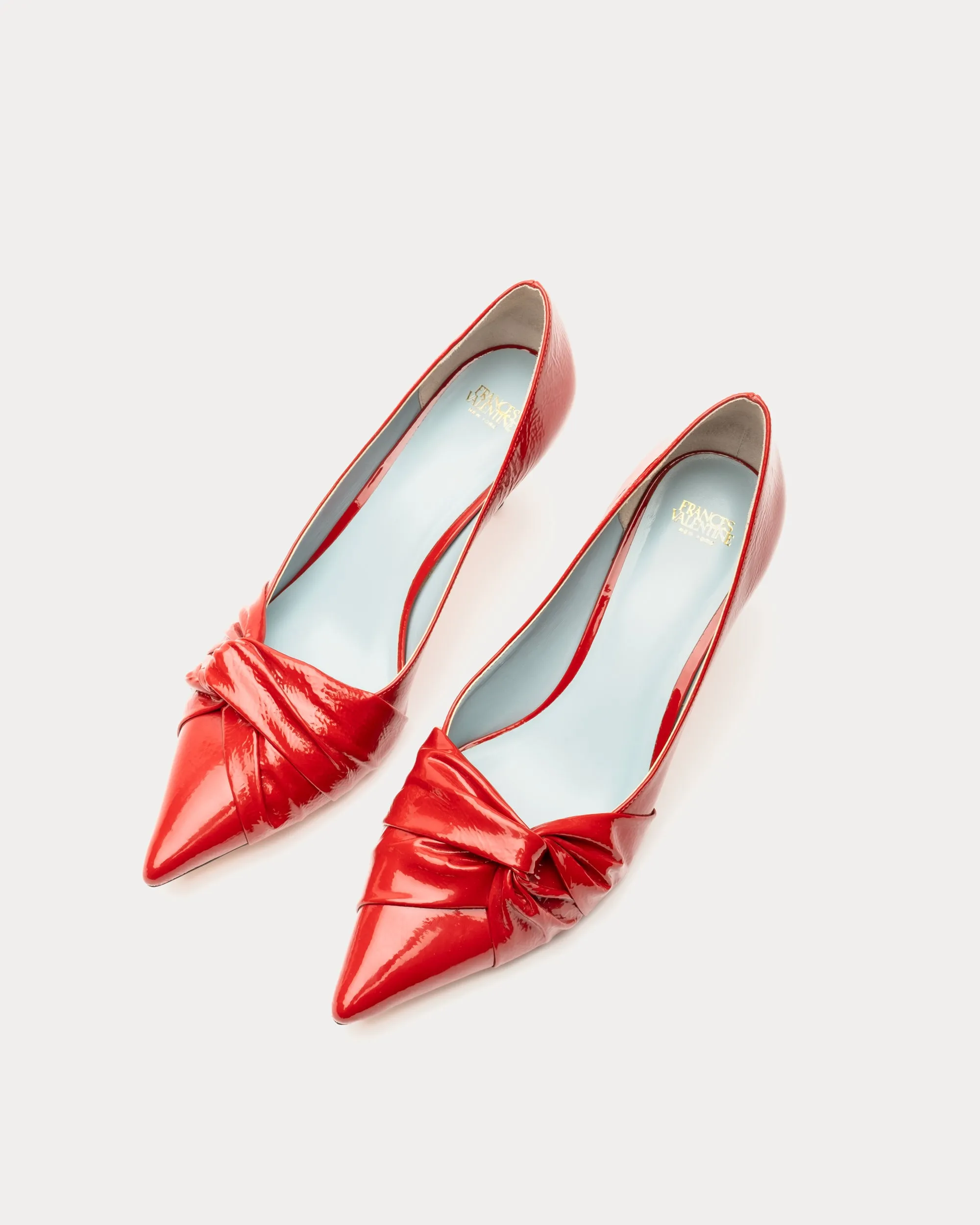 Knot Kitten Heel Crinkle Naplak Cranberry sold by Frances Valentine product image thumbnail 2