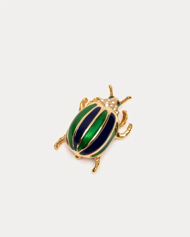 Beetle Pin Gold Green sold by Frances Valentine