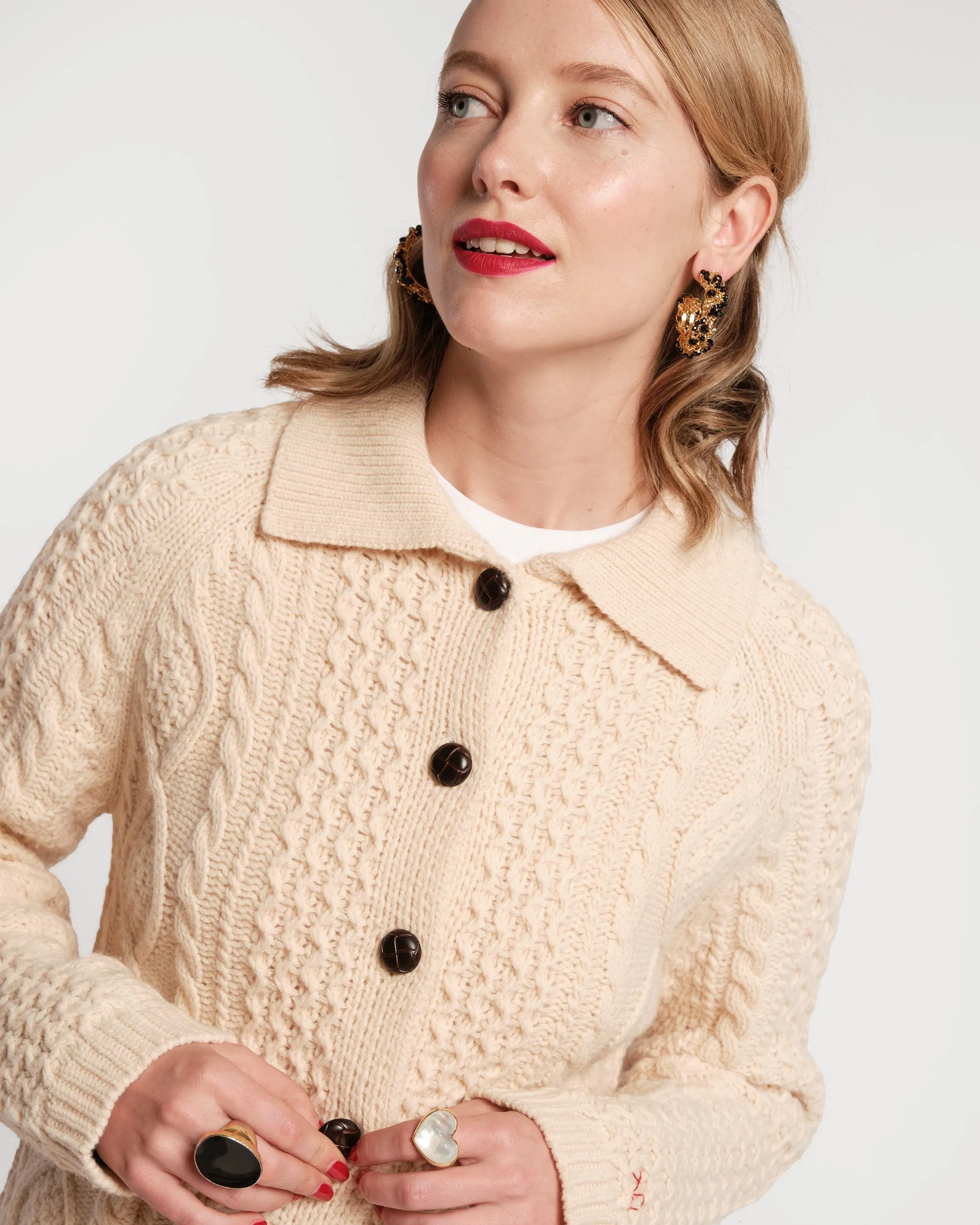 Hera Hoop Earring Gold Black sold by Frances Valentine product image thumbnail 2