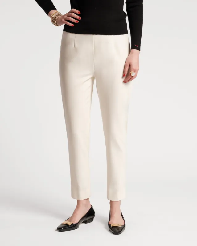 Lucy Japanese Stretch Cigarette Pant - Oyster sold by Frances Valentine