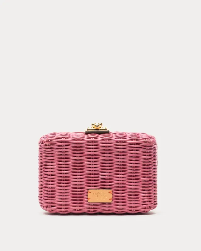 Paige Wicker Clutch - Pink sold by Frances Valentine