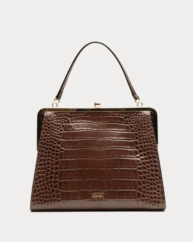 Jackie Frame Bag Croc Embossed sold by Frances Valentine