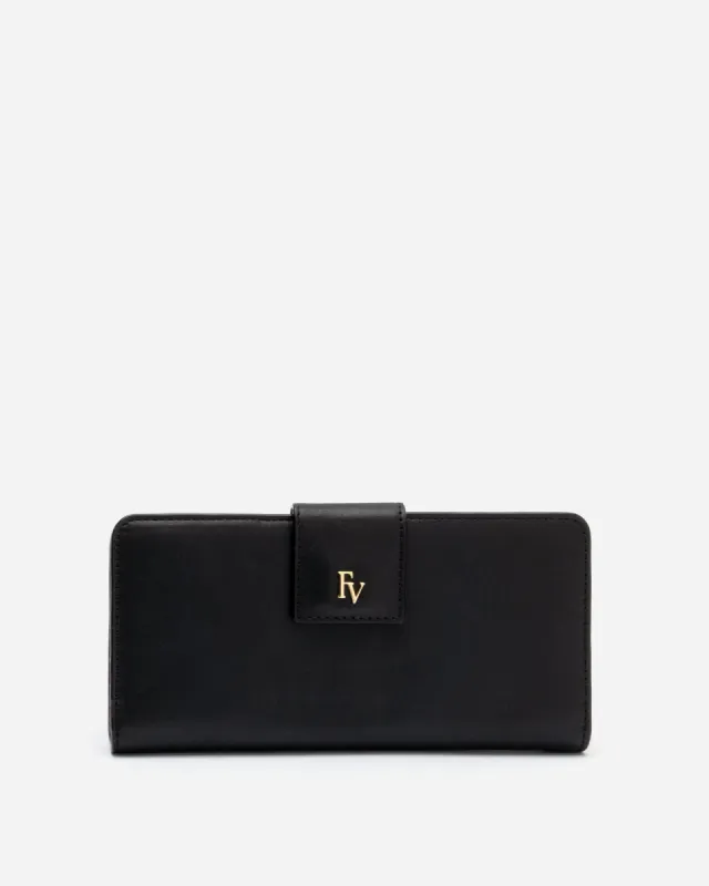 Slim Wallet Soft Nappa Black Oyster sold by Frances Valentine