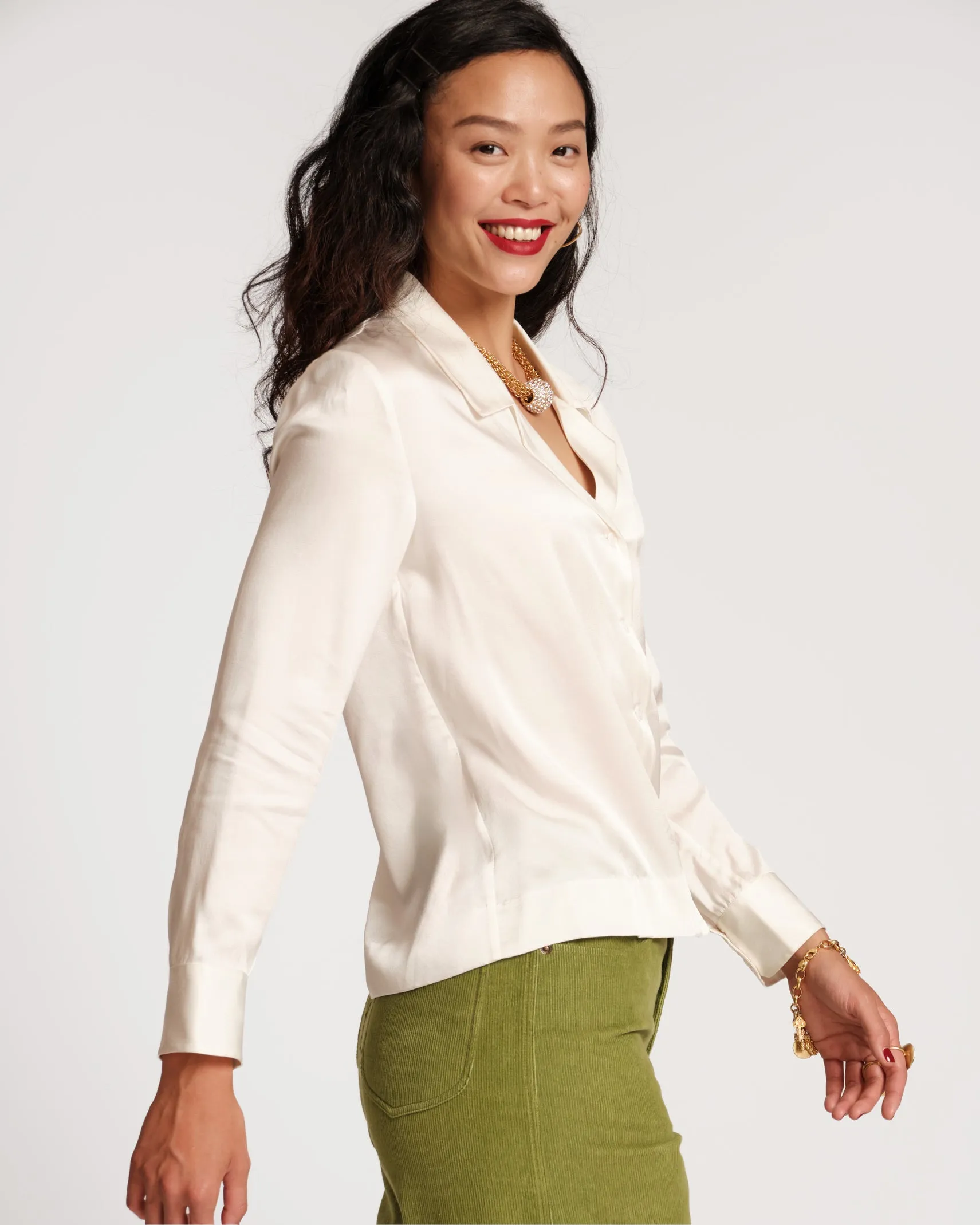 Katherine Silk Blouse - Ivory sold by Frances Valentine product image thumbnail 2