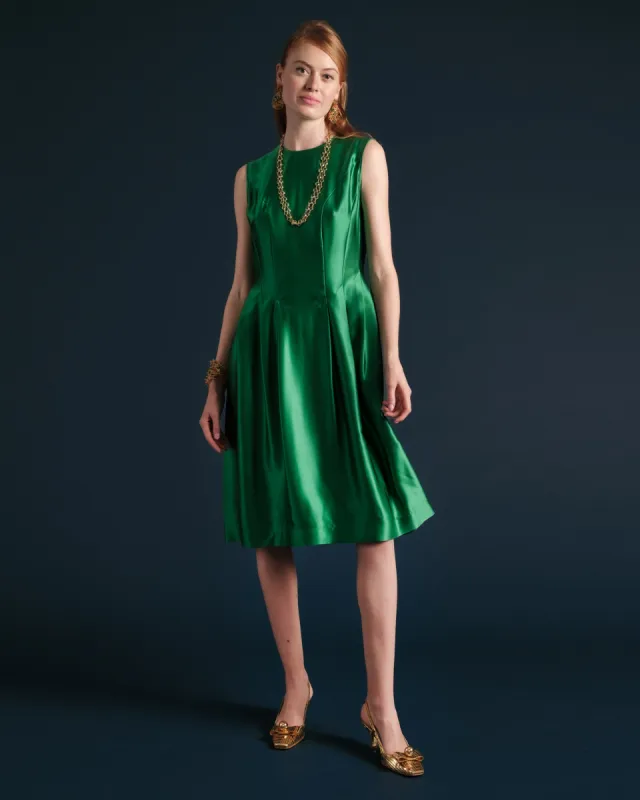 Florencia Dress Silk Emerald sold by Frances Valentine