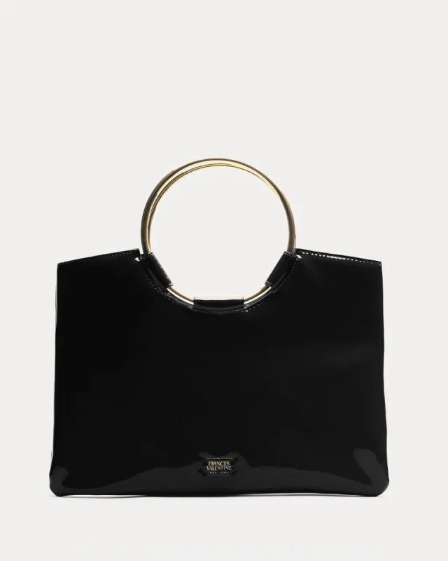 Ringo Bag - Patent Black sold by Frances Valentine