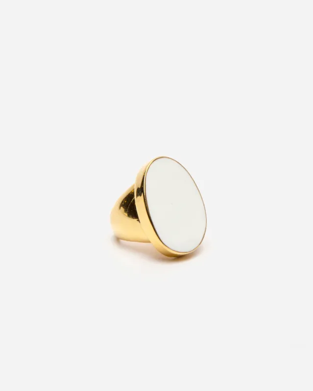 Enamel Palette Ring - White sold by Frances Valentine