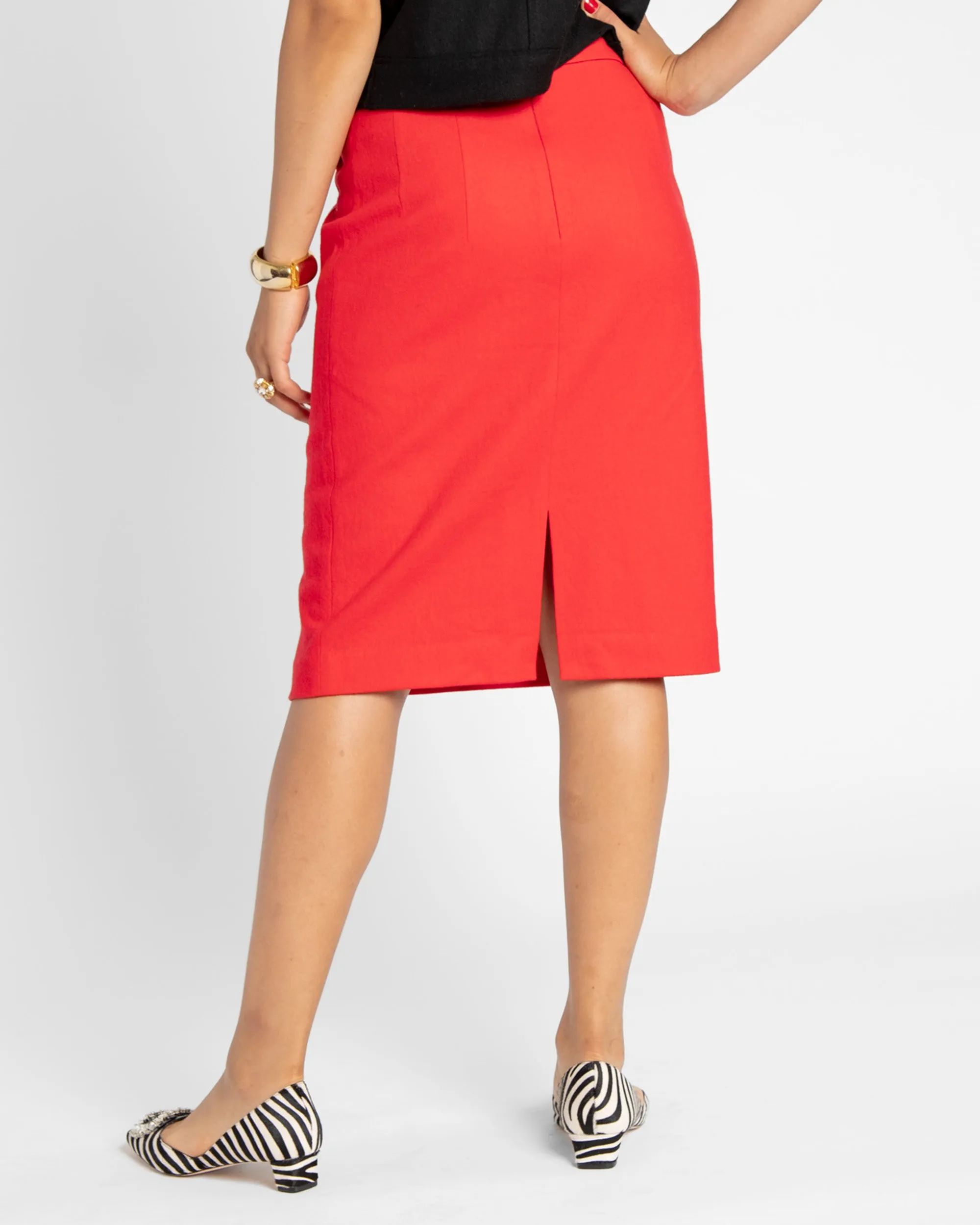 Wool Pencil Skirt - Red sold by Frances Valentine product image thumbnail 3