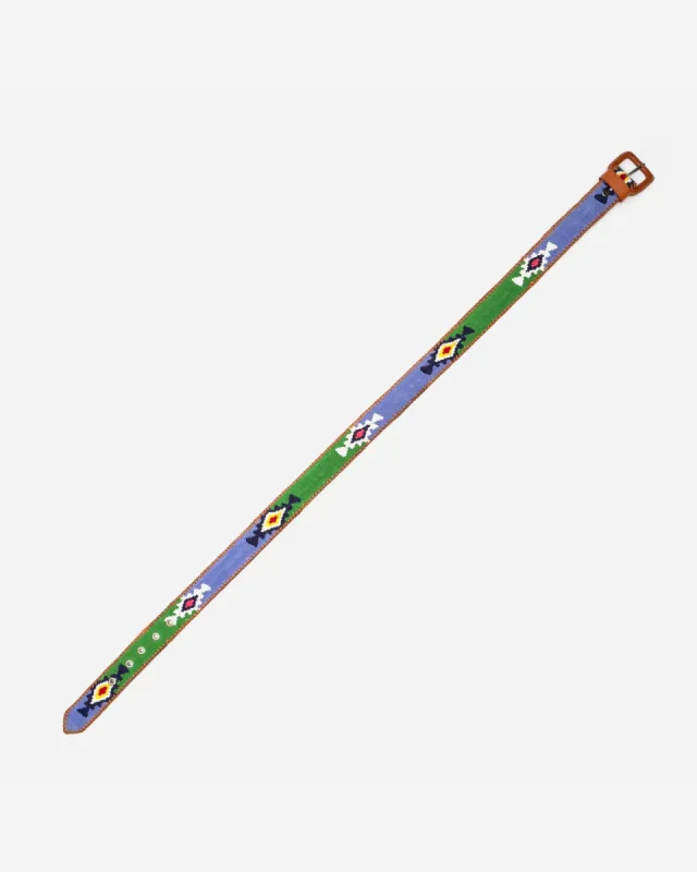 Handwoven Guatemalan Belt Green Blue sold by Frances Valentine