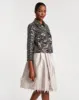 Barbara Midi Feather Skirt - Silver sold by Frances Valentine