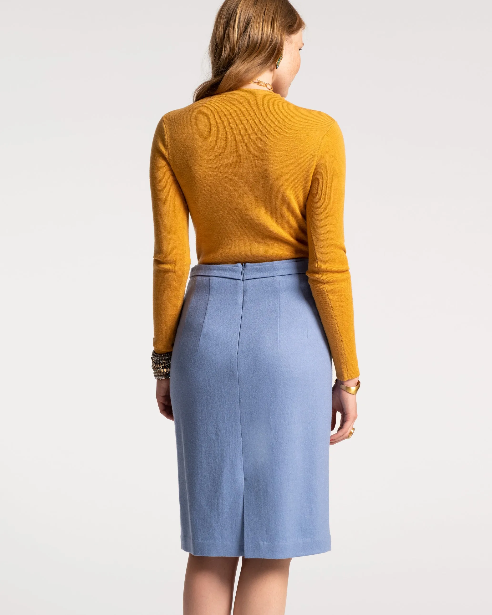 Wool Pencil Skirt Light Blue sold by Frances Valentine product image thumbnail 3