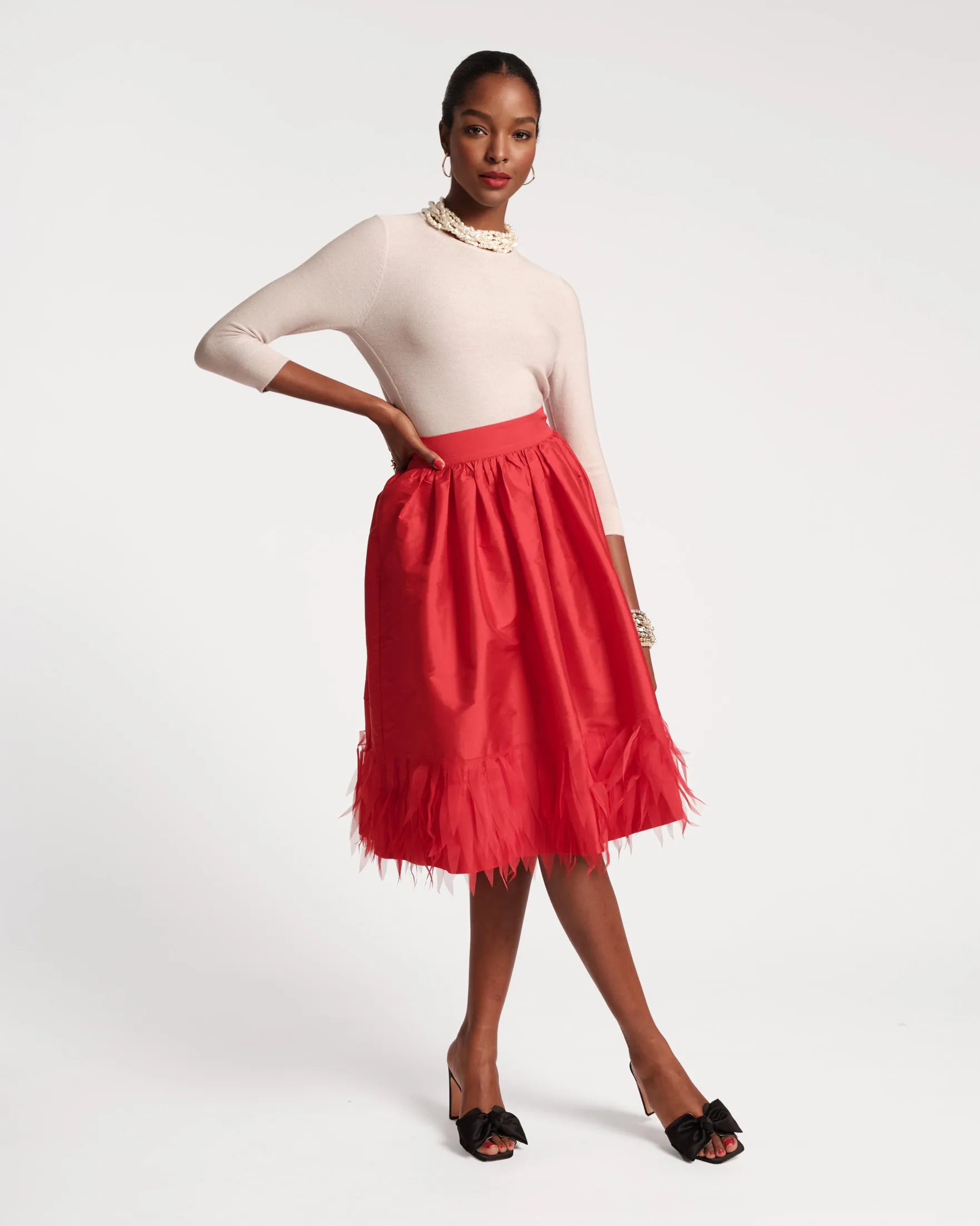 Barbara Midi Skirt - Red Feather sold by Frances Valentine product image thumbnail 2