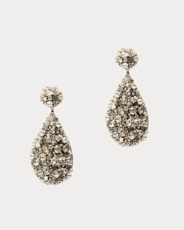 Magdaline Beaded Earrings Silver made by Frances Valentine