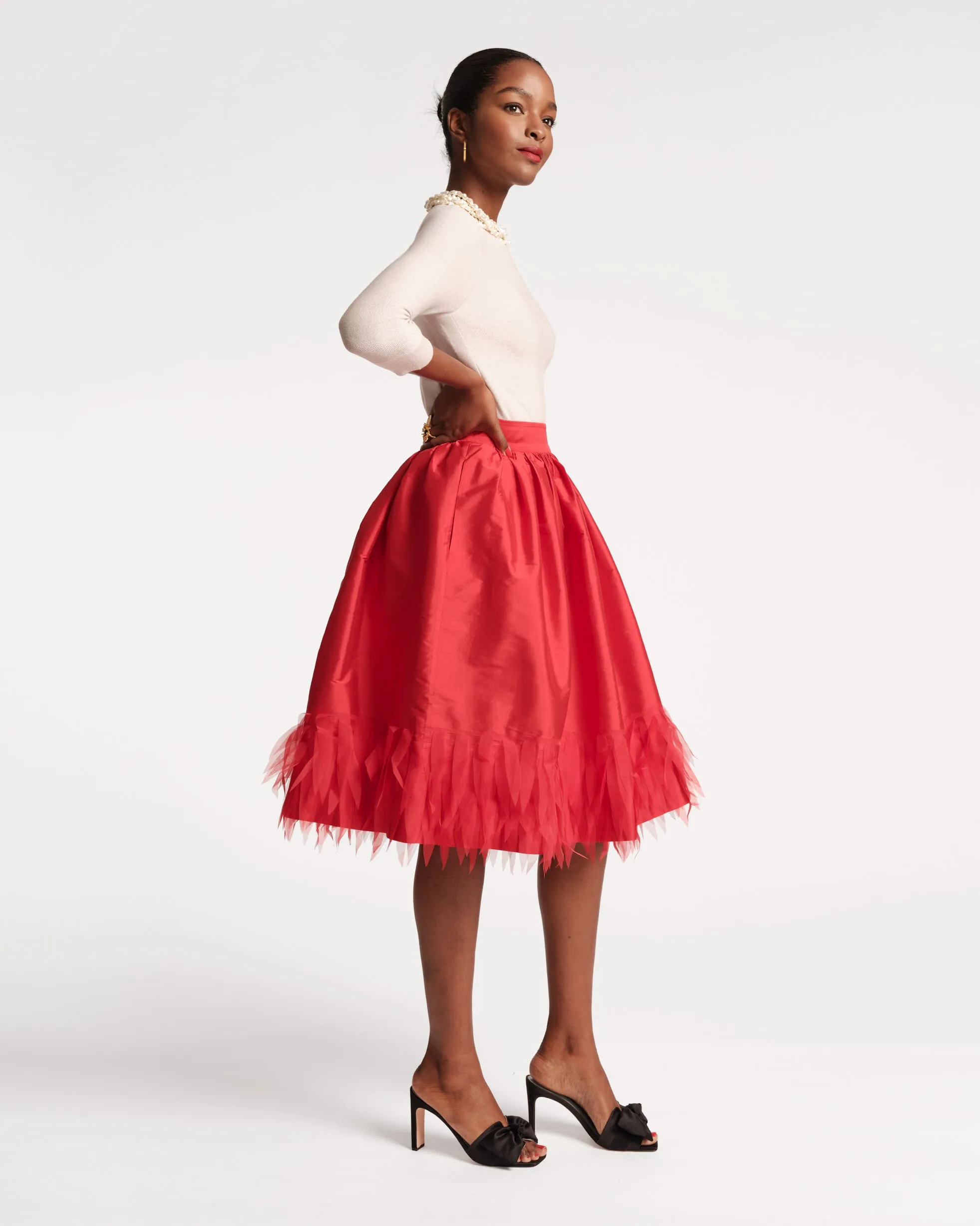 Barbara Midi Skirt - Red Feather sold by Frances Valentine product image thumbnail 3