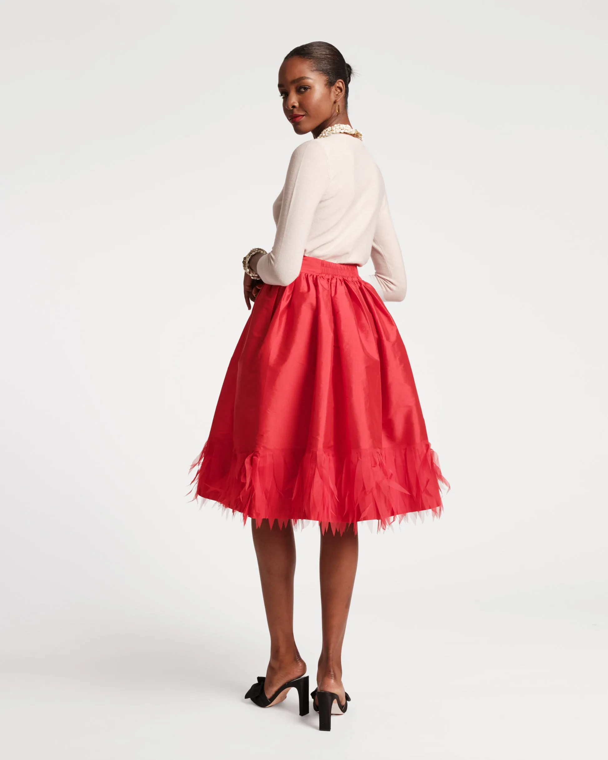 Barbara Midi Skirt - Red Feather sold by Frances Valentine product image thumbnail 4
