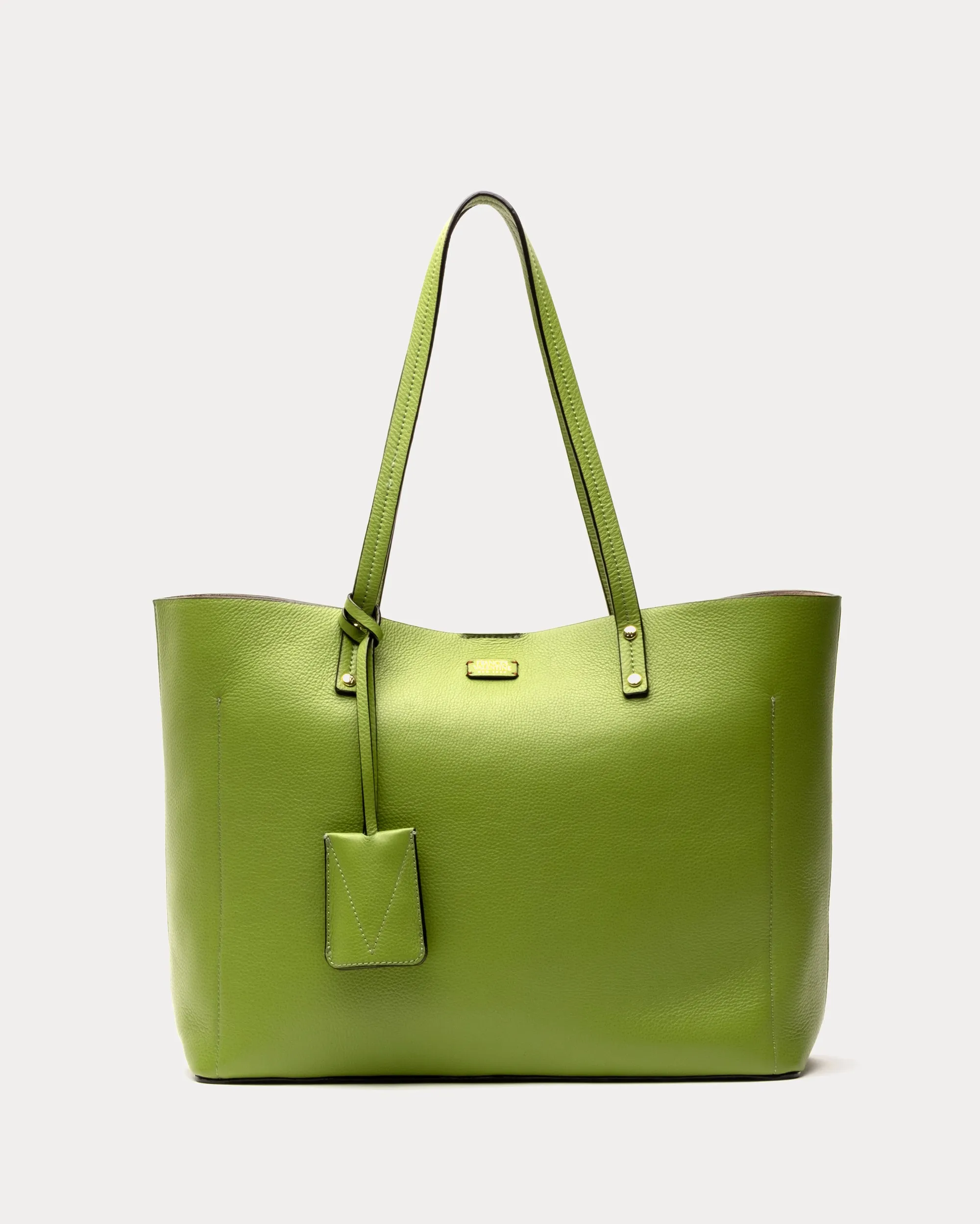 Trixie Tote Tumbled Leather Moss Green sold by Frances Valentine