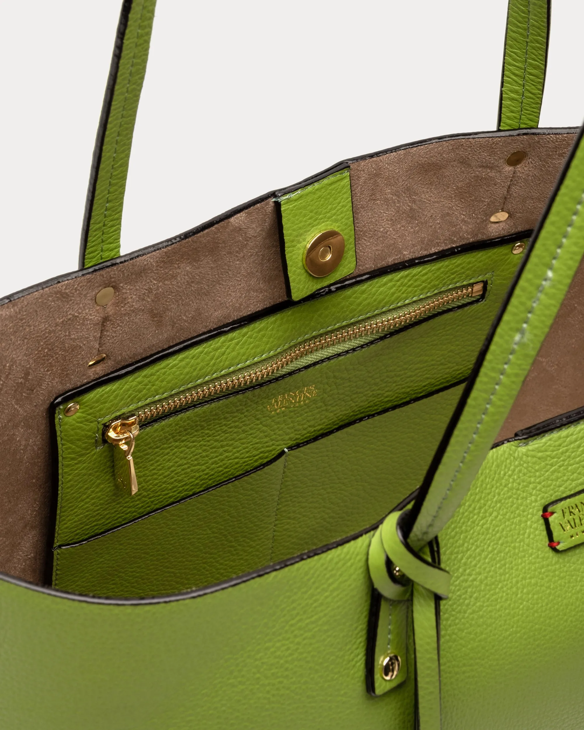 Trixie Tote Tumbled Leather Moss Green sold by Frances Valentine product image thumbnail 5